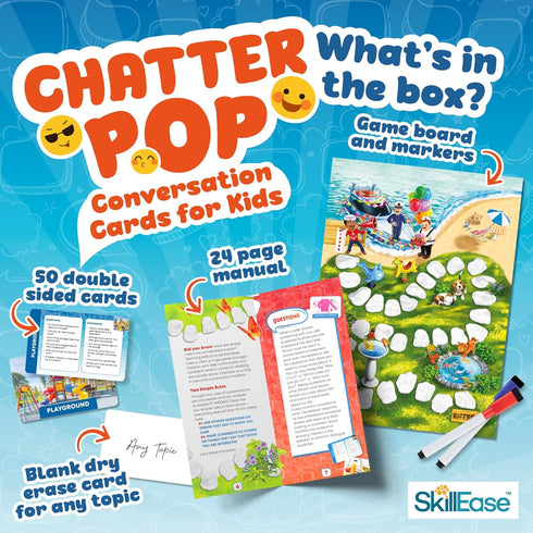 Chater Pop Social Skills Game for Speech Therapy, Educational Materials for Social Emotional Learning Activities