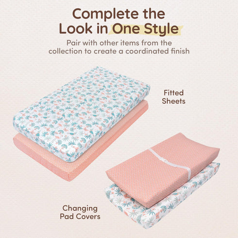 Sets 28"x52", 8" 2Pack 100% Baby Crib Sheets Girls Toddler Bed Sheets Cotton Fitted Crib Sheet Deep Pocket, Baby
