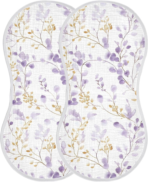 Set 1, Watercolor Wildflower Muslin Baby Burp Cloths of Super Soft & Absorbent Burping Rags, Cotton Burp Clothes Shower