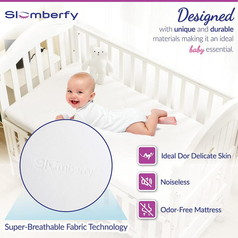 '-27x39 inches Mini Crib Mattress Protector by Slumberfy, Waterproof and Hypoallergenic Mattress Protector for Babies