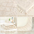 Set 4-Piece Set Set Toddler Bedding for Girls Beige Boho Tufted Toddler Comforter Jacquard Tufts Ruffle Fringe