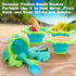 Beach Toys, Sand Box Toys for Kids Outdoor, 2.5L Silicone Collapsible Bucket, Dinosaur Watering Can, Shovels for Summer