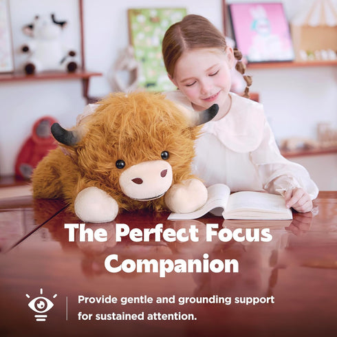 5 lbs Toy,24 inches IKASA Weighted Stuffed Animal Highland Cow Plush Giant Large Big Jumbo Soft Toys, Huge Size Cute