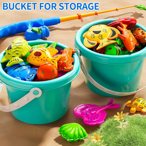 3-5 3 4 5 6 7 8 JUKUDAHU Magnet Fishing Toys Game for Kids - Floating Fish Toys with Inflatable Kiddie Pool, Bath
