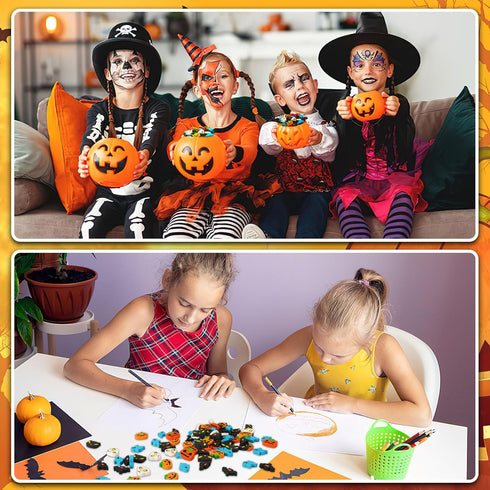 JUNEBRUSHS 65 Pcs Halloween Mini Erasers for Kids, Cute Bulk Erasers for Halloween Party Favors, Fun Ghost Bat Pumpkin