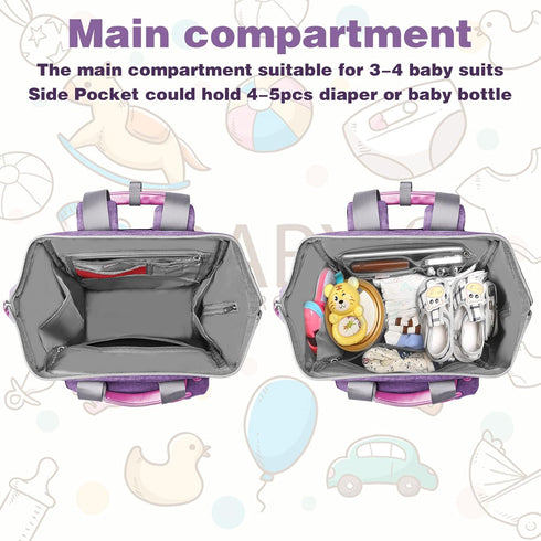 Backpack,Purple Boys,15.6inch Jiefeike Diaper Bag baby bag for Mom Dad Girls baby girl diaper bag with Insulated