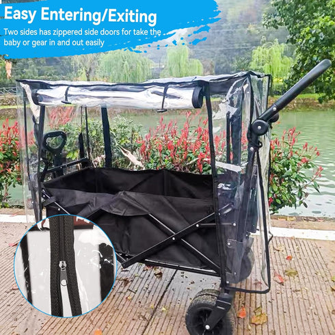 SYWAN Wagon Cover for Rain, Universal Rain Cover Water Proof Wind Cover Stroller Baby Trend Quad Radio Flyer Wagon Rain