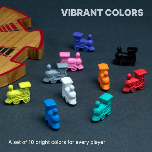 Set 10 Queensell of Metal Mexican Train Trains Mexican Train Accessories for Classic Domino Game Mexican Train Game