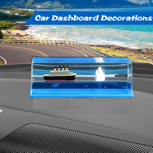Unsinkable Titanic Simulator Toy, Wavey Boat in a Box for Car Decoration & Paperweight Gift