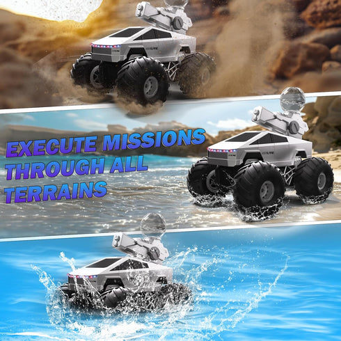 1:16 2.4GHz Trucks,4WD 5+ Amphibious Remote Control Car, Monster Truck Toys for Boys RC Cars, Waterproof RC All Terrain