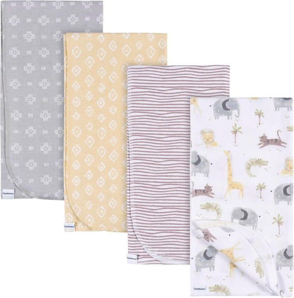 Gerber Unisex Baby 100% Cotton Flannel Receiving Blankets 30x30 Inches (Pack of
