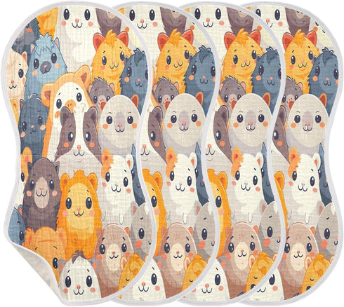 YETTASBIN Cartoon Guinea Pig Muslin Baby Burp Cloth, Super Soft Absorbent Cotton Burp Rag Baby Bibs Feeding Cloth