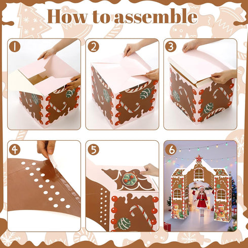 7 43 51 Bucherry Pcs Gingerbread Playhouse Christmas Gingerbread House Decorations Christmas Cardboard Castle