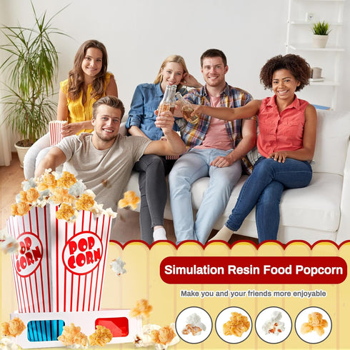 240 Junkin Pieces Fake Popcorn Decor Resin Artificial Miniature Popcorn Resin Food Props Pendant for Keychain Earring
