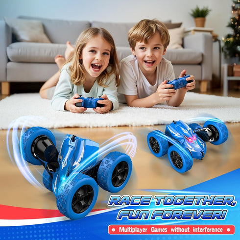 Excitobo 4 5 6 7 8 9 10 11 12 360Flip 4WD 4-12 Remote Control Car,RC Cars for Year Old Boy Double Sided Rechargeable