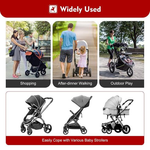 HIFMGHE 2-in-1 55lbs(Black) Universal Stroller Board, Adjustable Stroller Glider Board Baby Car Attachment
