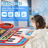 2-in-1 Musical Mat Toys - Piano Keyboard & Drum Set with 2 Drum Sticks for 1-5 Year Old Boys & Girls, Blue