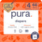 Pura Size 4 Eco-Friendly Diapers (18-31lbs) TCF Hypoallergenic, Soft Organic Cotton, Sustainable,