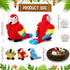 Meooeck 7 Pcs Macaw Parrot Plush Toys Set | 13 Inch Large Mommy Parrot with Nest, Egg & 3 Cute Baby Plushies