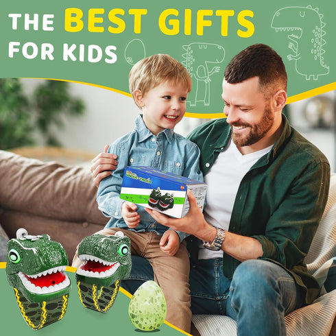 Dinosaur Walkie Talkies for Kids 2 Pack - T-Rex Outdoor Toys for Boys Age 3-12 Year Old, Long Range Birthday Gifts