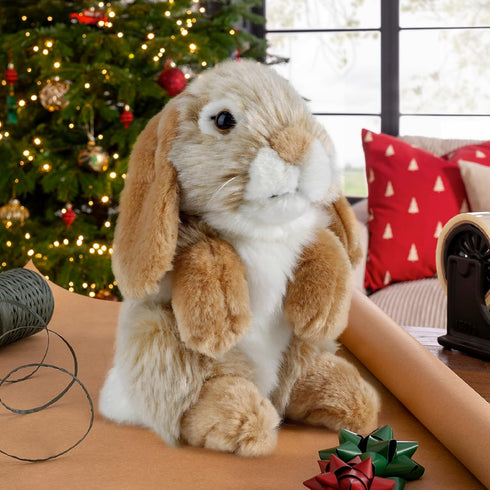 7 inches Living Nature Brown Sitting Lop Eared Rabbit Stuffed Animal | Fluffy Rabbit Animal | Soft Toy for Kids |