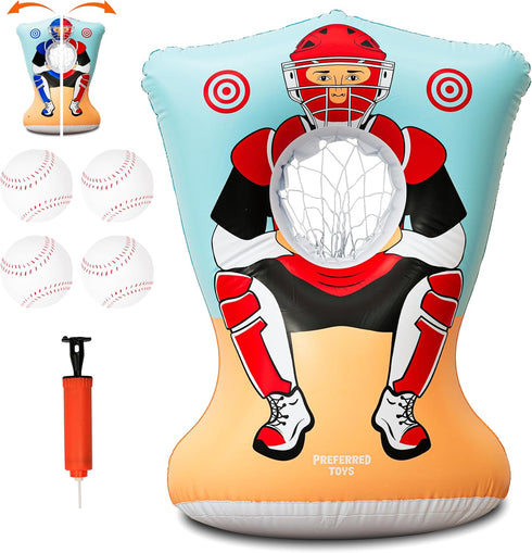 3 4 Preferred Toys Inflatable Baseball Pitching Target for Kids and Above - Double-Sided Throwing Toss Game with Soft