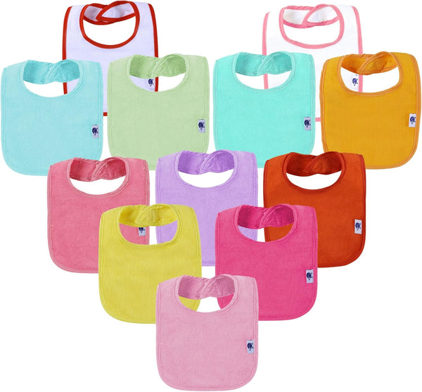 SPINFOX Waterproof Baby Bibs for Girls, Boy, Unisex Drool Bib Cotton Solid Knit