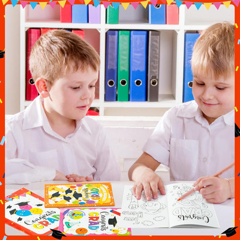 24Pcs Kindergarten Graduation Coloring Books - Congrats Grad DIY Color-in Pages Books for Kids Bulk Pre-kindergarten