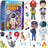 Hapinest Magnetic Heroes Pretend and Play Travel Playset Toy for Boys Ages 4 Years and Up, Fireman, Policeman, Knight, Astronaut