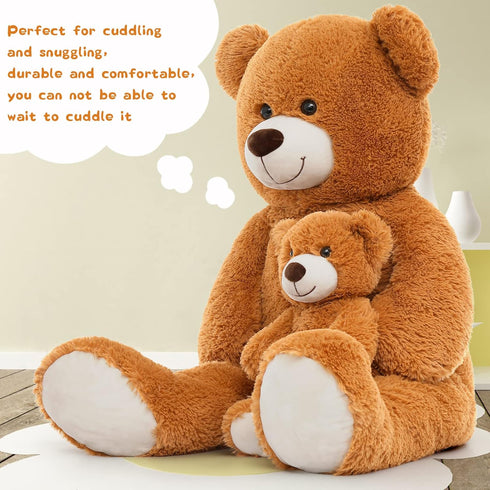 MorisMos 39 Inch Giant Teddy Bear Stuffed Animals, Soft Big Mommy and Baby Plush for Boys