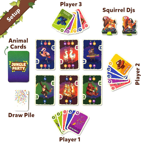 Skillmatics Card Game - Jungle Party, Fun Family Game of Strategy & Luck, Gifts for Ages 7 and Up
