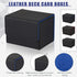 Weewooday 3 Pieces Leather Deck Card Boxes - Compatible with MTG for 100 Plus Cards (Black, Black Red, Black Blue)