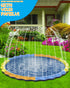 120" 10FT 1mm Summer 3+ Instraella Splash Pad for Dog and Kids, Large Non-Slip Sprinkler Mat Thickened and Foldable