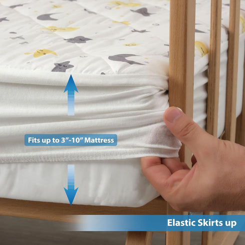 NEWO SELECT Sheets,%100 52"x28" 1, Pack) Waterproof Crib Mattress Protector Cotton Fabric, Absorbent Crib/Toddler