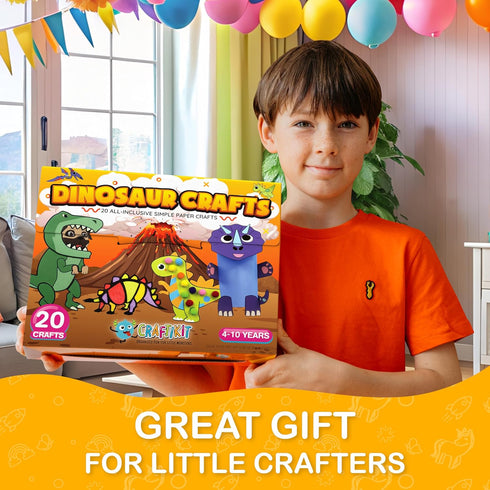 20 3-10 Craftikit Award-Winning Dinosaur Crafts for Kids - All-Inclusive Fun Dinosaur Crafts for Kids Ages - Organized
