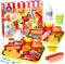 Plastic Burgers Sandwich Pretend Play Food Toy Set for Kitchen, Fake Food Playset for Preschool Kitchen Sets,