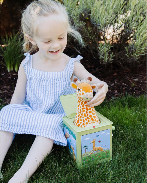 Vintage Tin Toy Giraffe Jack in The Box, Jack Rabbit Creations Small Toy