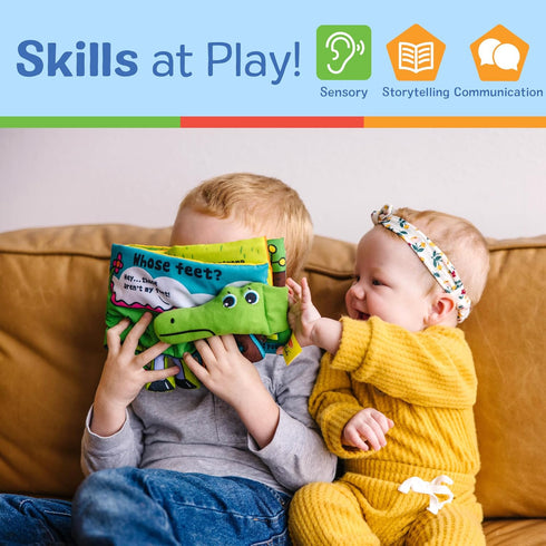 Melissa & Doug Soft Activity Baby Book, Whose Feet? Sensory Toys for Toddlers