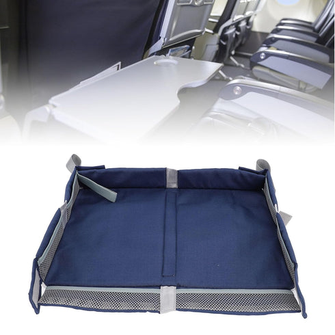 Foldable Airplane Tray Cover with Pockets, Portable Toddler Travel Table Tray Toy Organizer Bag for Kids and Adults