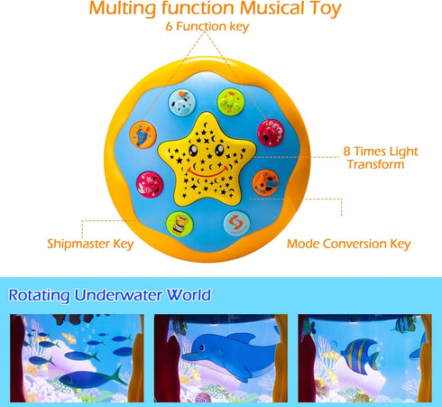 Koyiwa 6 12 Tummy 3-6 7 8 9 12-18 1 2 3 Baby Toys to Months Musical Light Up Time Infant Toys Months Crawling Ocean
