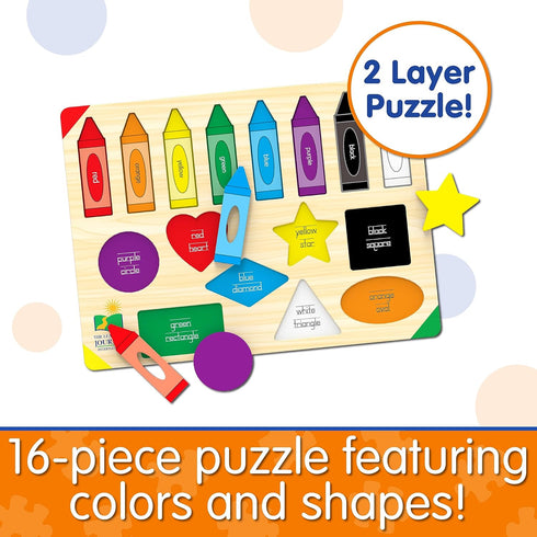 The Learning Journey Lift & Learn Puzzle Colors & Shapes – Award Winning Educational Toy for Children Ages 3 and Up