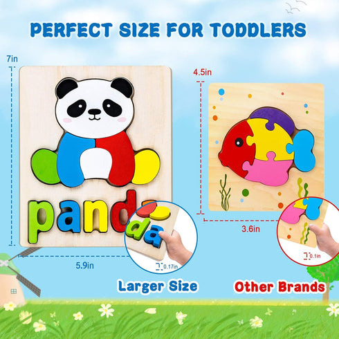BOZE SUPOD 1 2 3 Kids(6 Pack) Toddler Puzzles,Wooden Puzzles for Todder Years Old Boys Girls Eco Friendly Wooden Toys