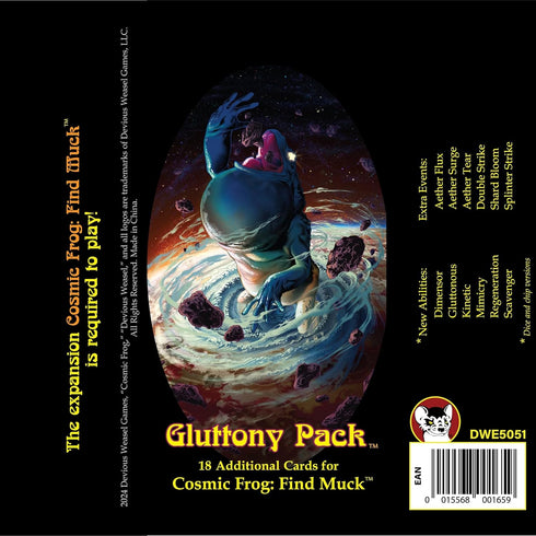 Cosmic Frog: Gluttony Pack, Expansion to Find Muck, Includes 18 New Cards, Strategy Board Game