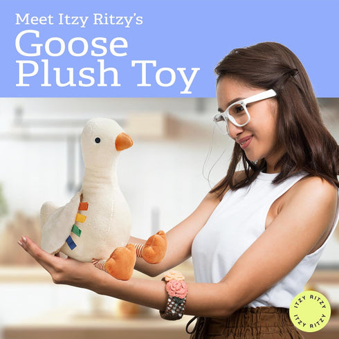 Cozy Itzy Ritzy Snuggles Plush Toy Soft Stuffed Animal for Babies, Kids & Adults Sensory Ribbons & Textured Fabrics