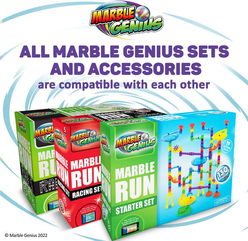 Marble Genius Marble Run - 130 Complete Pieces Maze Track for Kids Aged 4-8 Years Old, Starter Set