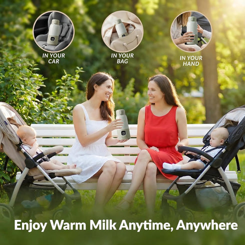 12.8oz Portable Bottle Warmer Baby Bottle Warmer for Breast Milk & Formula, Fast Heating with Smart Temperature