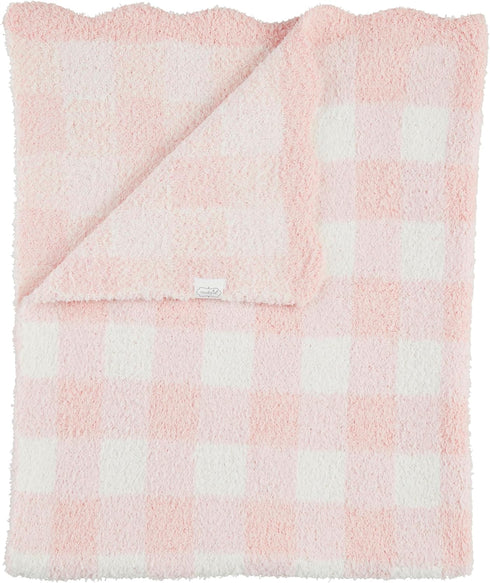 Mud Pie Children's Pink Gingham Chenille Blanket