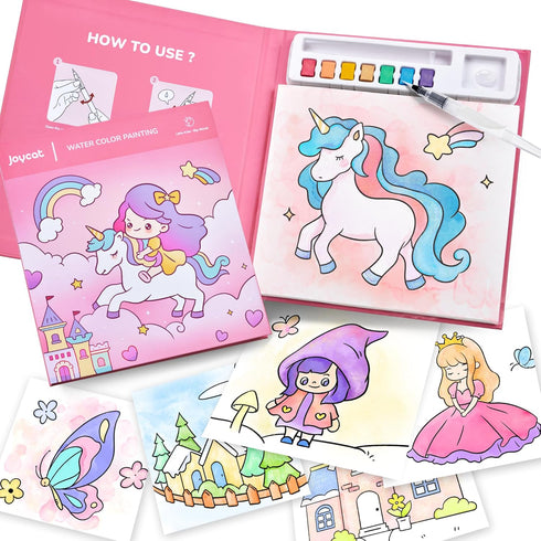 Sets 3-5 4-8, JoyCat Paint with Water Coloring Books for Toddlers, Watercolor Painting for Kids Ages Arts and Crafts