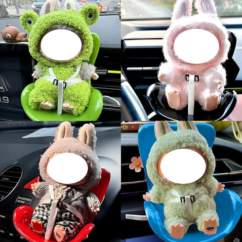NUJOLI 10-17cm, Car Seat for La bu bu Dolls Car Decoration Chair with Air Vent Clip, Doll Accessories Sofa Seat