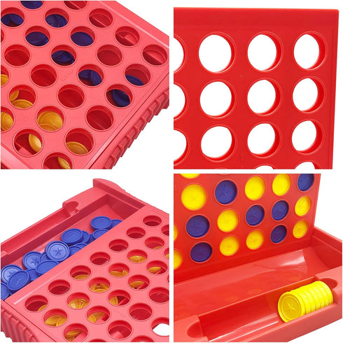 4 in a Row Game - Board Games Toys for Girls, Classic Four in a Row with 6 Spare Discs for Ages 3 to 12